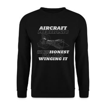 Humour mécanicien d’avion - Sweat-shirt Unisexe - noir - Devant - Alina (178cm) & Michal (187cm)