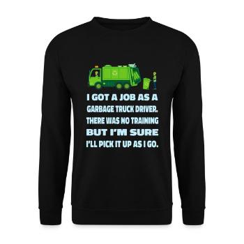 Truck Driver Trucker Truck Driver Funny - Unisex Sweatshirt - black - Front - Alina (178cm) & Michal (187cm)