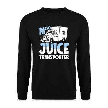 Cow Milk Funny Milk Wagon - Unisex Sweatshirt - black - Front - Alina (178cm) & Michal (187cm)