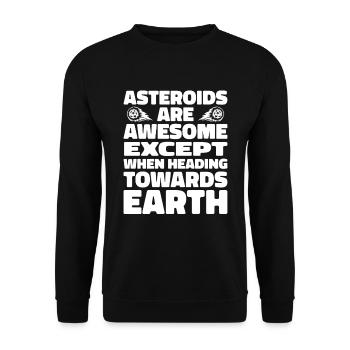 Space Space Funny Astroid Diversion - Sweat-shirt Unisexe - noir - Devant - Alina (178cm) & Michal (187cm)