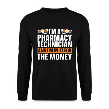 Pharmacy Technician Technician Pharmacy Gift - Unisex Sweatshirt - black - Front - Alina (178cm) & Michal (187cm)