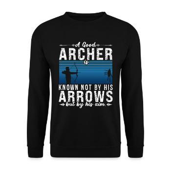 Archery A Good Archer Is Bowhunter Shooting Archer - Unisex Pullover - Schwarz - Vorne - Alina (178cm) & Michal (187cm)