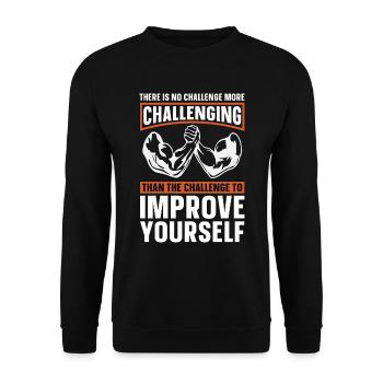 Le bras de fer n’est pas plus difficile que le bras de fer - Sweat-shirt Unisexe - noir - Devant - Alina (178cm) & Michal (187cm)