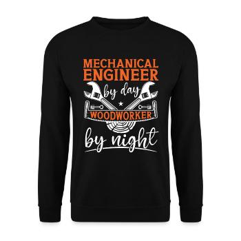 Mechanical Engineer By Day Woodworker Car Mechanic - Unisex Sweatshirt - black - Front - Alina (178cm) & Michal (187cm)