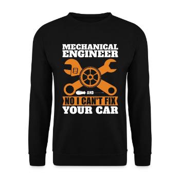 Ingénieur mécanique Non Je ne peux pas réparer Mécanicien automobile - Sweat-shirt Unisexe - noir - Devant - Alina (178cm) & Michal (187cm)