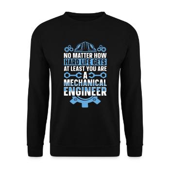 Mechanical Engineering No Matter How Hard Engineer - Unisex Pullover - Schwarz - Vorne - Alina (178cm) & Michal (187cm)