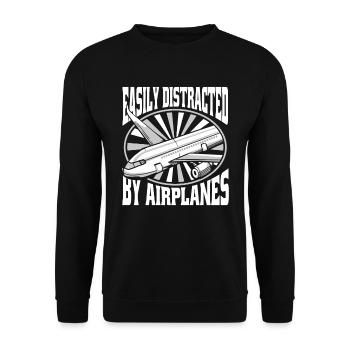 Airplane mechanic funny - Unisex Sweatshirt - black - Front - Alina (178cm) & Michal (187cm)