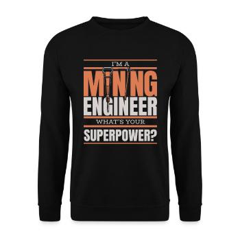 Ingenieur Supermacht Bergbauingenieur - Unisex Pullover - Schwarz - Vorne - Alina (178cm) & Michal (187cm)