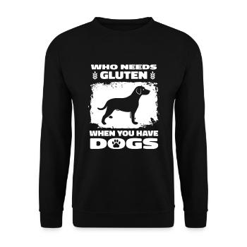 Glutenfrei Hund - Unisex Pullover - Schwarz - Vorne - Alina (178cm) & Michal (187cm)