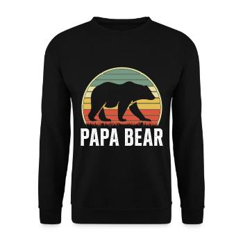 Papa Bear Proud Daddy Proud Dad - Unisex Sweatshirt - black - Front - Alina (178cm) & Michal (187cm)