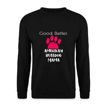 Amerikanische Bulldogge - Unisex Pullover - Schwarz - Vorne - Alina (178cm) & Michal (187cm)