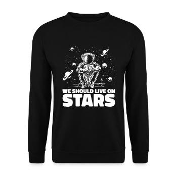 Space Space Astronaut Space Colonization - Unisex Sweatshirt - black - Front - Alina (178cm) & Michal (187cm)