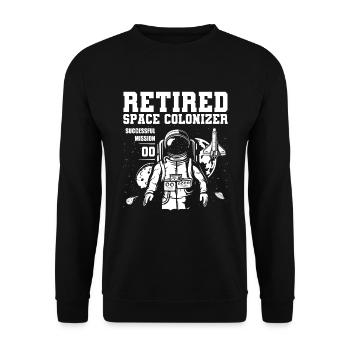 Space Space Astronaut Space Colonization - Unisex Sweatshirt - black - Front - Alina (178cm) & Michal (187cm)