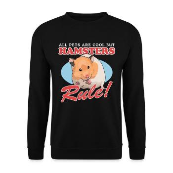 Hamster Golden Hamster Dwarf Hamster Gift - Unisex Sweatshirt - black - Front - Alina (178cm) & Michal (187cm)