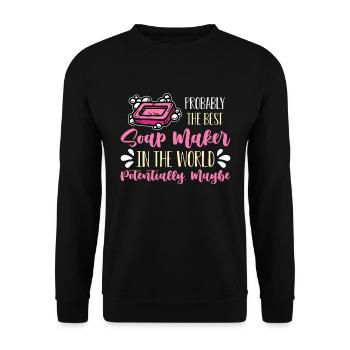 Soapmaking Probably The Best Soap Maker Handicraft - Unisex Sweatshirt - black - Front - Alina (178cm) & Michal (187cm)