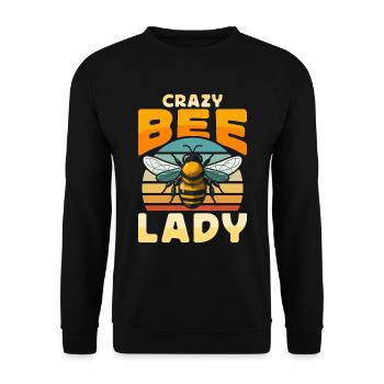 Apiculture Crazy Bee Lady Rétro Apicultrice Apicultrice - Sweat-shirt Unisexe - noir - Devant - Alina (178cm) & Michal (187cm)