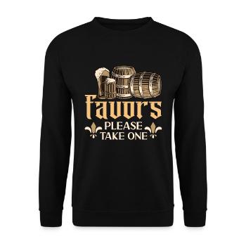 Beer Brewing Favors Please Take One Home Brewer - Unisex Sweatshirt - black - Front - Alina (178cm) & Michal (187cm)