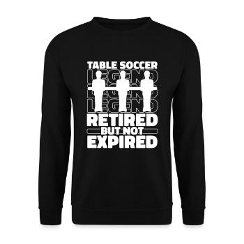 Tischfußball Kicker Im Ruhestand - Unisex Pullover - Schwarz - Vorne - Alina (178cm) & Michal (187cm)