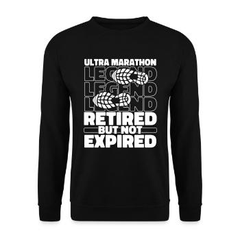 Retired ultramarathon - Unisex Sweatshirt - black - Front - Alina (178cm) & Michal (187cm)