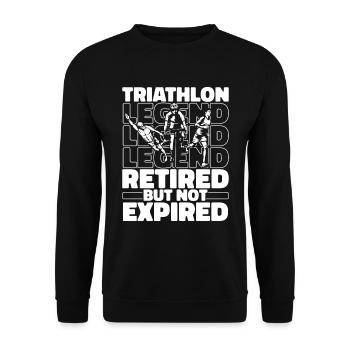 Triathlon Triathlete Retired - Unisex Sweatshirt - black - Front - Alina (178cm) & Michal (187cm)