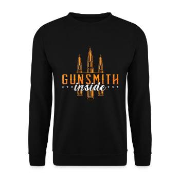 Armurier à l’intérieur Pistolet Fixateur Tireur Pistolet Armuriers - Sweat-shirt Unisexe - noir - Devant - Alina (178cm) & Michal (187cm)