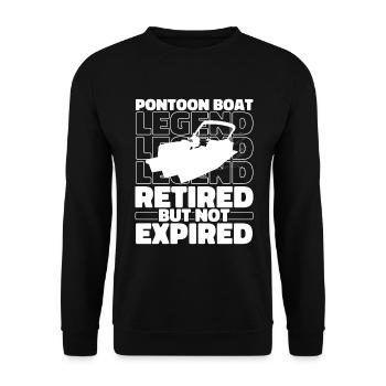 Bateau ponton à la retraite - Sweat-shirt Unisexe - noir - Devant - Alina (178cm) & Michal (187cm)