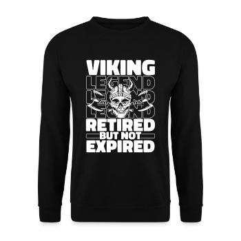 Wikinger Im Ruhestand - Unisex Pullover - Schwarz - Vorne - Alina (178cm) & Michal (187cm)