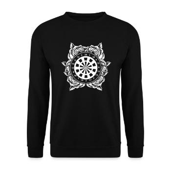 Dart Dartspieler Blumen - Unisex Pullover - Schwarz - Vorne - Alina (178cm) & Michal (187cm)