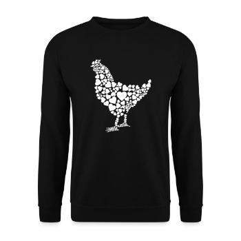 coeurs de poule de poulet - Sweat-shirt Unisexe - noir - Devant - Alina (178cm) & Michal (187cm)