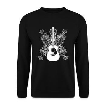 fleurs de guitare acoustique - Sweat-shirt Unisexe - noir - Devant - Alina (178cm) & Michal (187cm)