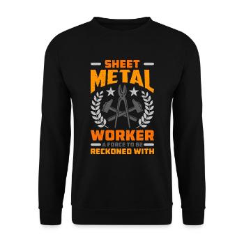 Sheet Metal Worker A Force To Fabricator Workers - Unisex Sweatshirt - black - Front - Alina (178cm) & Michal (187cm)
