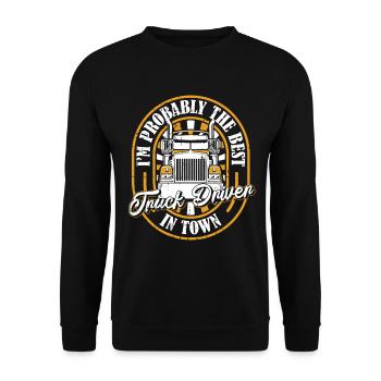 Chauffeur de camion camionneur chauffeur de camion humour - Sweat-shirt Unisexe - noir - Devant - Alina (178cm) & Michal (187cm)