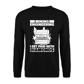Engineer diamond mining engineer - Unisex Sweatshirt - black - Front - Alina (178cm) & Michal (187cm)