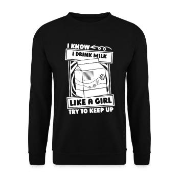 fille au lait de vache - Sweat-shirt Unisexe - noir - Devant - Alina (178cm) & Michal (187cm)