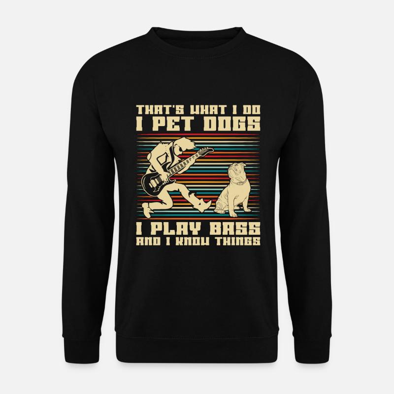 Bass Guitar That's What I Do Retro Guitar Player - Unisex Pullover - Schwarz