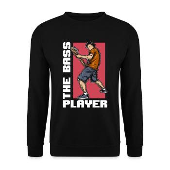 Bass Guitar The Bass Player Bassist Loves Guitar - Unisex Pullover - Schwarz - Vorne - Alina (178cm) & Michal (187cm)