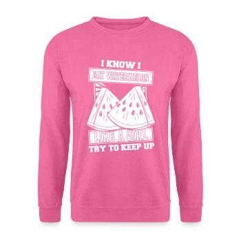 fille pastèque - Sweat-shirt Unisexe - rose - Devant