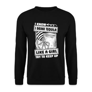 fille de tequila - Sweat-shirt Unisexe - noir - Devant - Alina (178cm) & Michal (187cm)