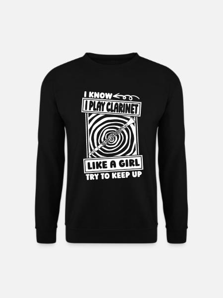 Klarinette Klarinettist Mädchen - Unisex Pullover - Schwarz