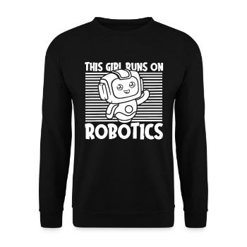 Robotik Ai Roboter Mädchen - Unisex Pullover - Schwarz - Vorne - Alina (178cm) & Michal (187cm)