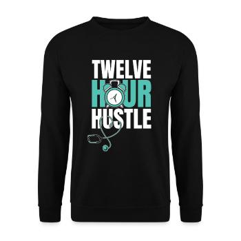 nurse stethoscope - Unisex Sweatshirt - black - Front - Alina (178cm) & Michal (187cm)