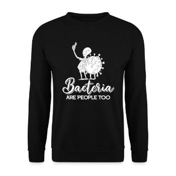 Biologie Biologe Bakterien - Unisex Pullover - Schwarz - Vorne - Alina (178cm) & Michal (187cm)