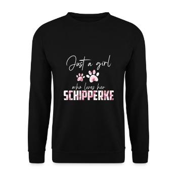 Schipperke - Unisex Pullover - Schwarz - Vorne - Alina (178cm) & Michal (187cm)