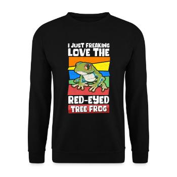 Frog Red-eyed Tree Frog Frogs Gift - Unisex Sweatshirt - black - Front - Alina (178cm) & Michal (187cm)