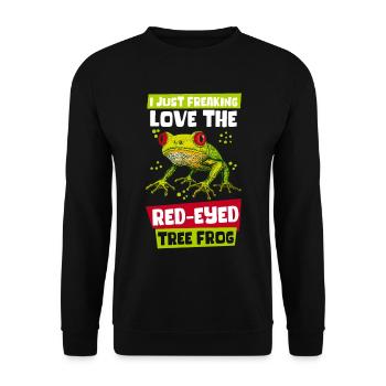 Frog Frogs Red-eyed Tree Frog Gift - Unisex Sweatshirt - black - Front - Alina (178cm) & Michal (187cm)