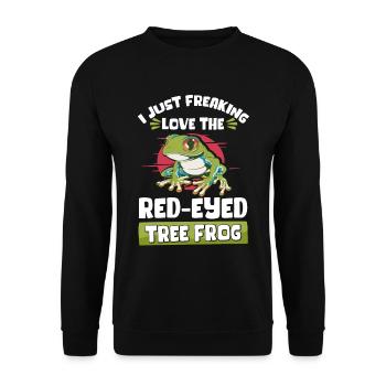 Frog Red-eyed Tree Frog Amphibians Gift - Unisex Sweatshirt - black - Front - Alina (178cm) & Michal (187cm)