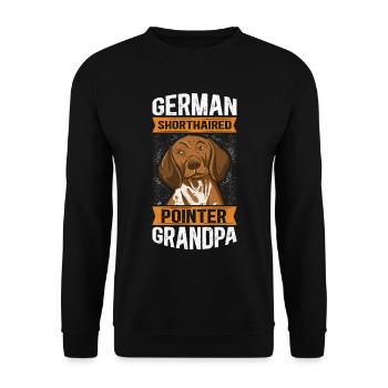 German Shorthair Grandpa Dog Owner Gift - Unisex Sweatshirt - black - Front - Alina (178cm) & Michal (187cm)