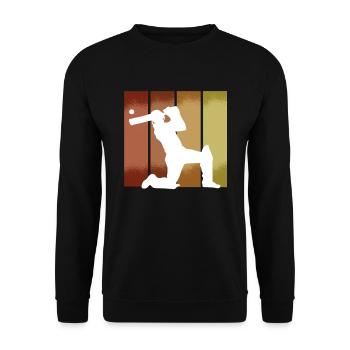 Cricket Spieler sport - Unisex Pullover - Schwarz - Vorne - Alina (178cm) & Michal (187cm)