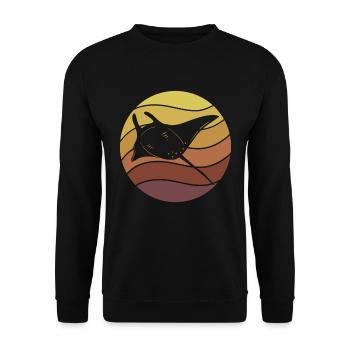 Stachelrochen Mantarochen Ozean - Unisex Pullover - Schwarz - Vorne - Alina (178cm) & Michal (187cm)