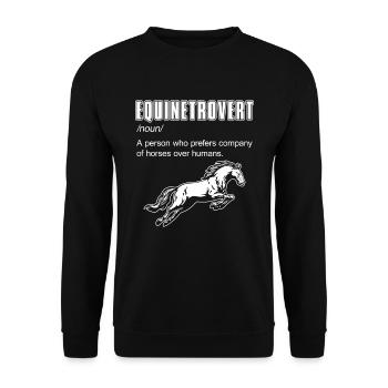 Horse Equestrian Sports Fun Endurance Riding - Unisex Sweatshirt - black - Front - Alina (178cm) & Michal (187cm)